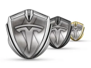 Tesla Emblem Car Badge Modern Look High-End Style
